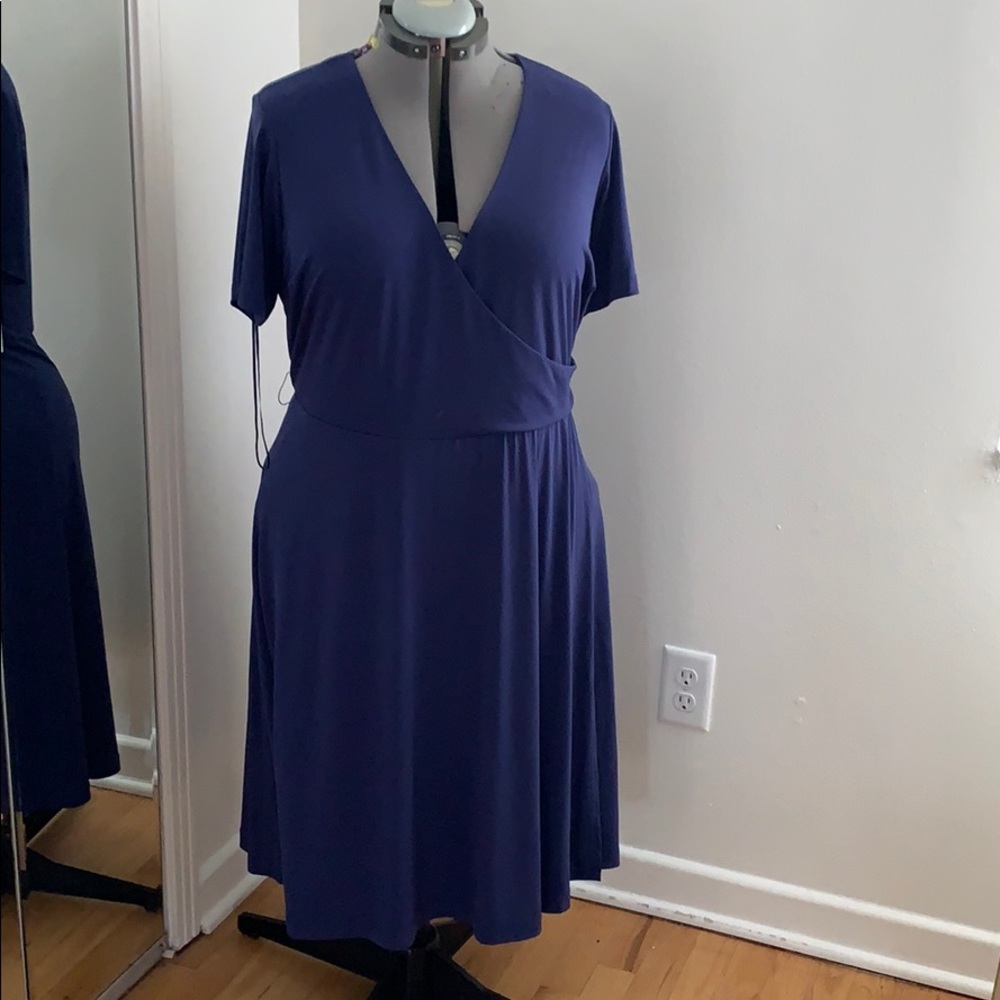 Catherine Blue Wrap Dress, Size 1x